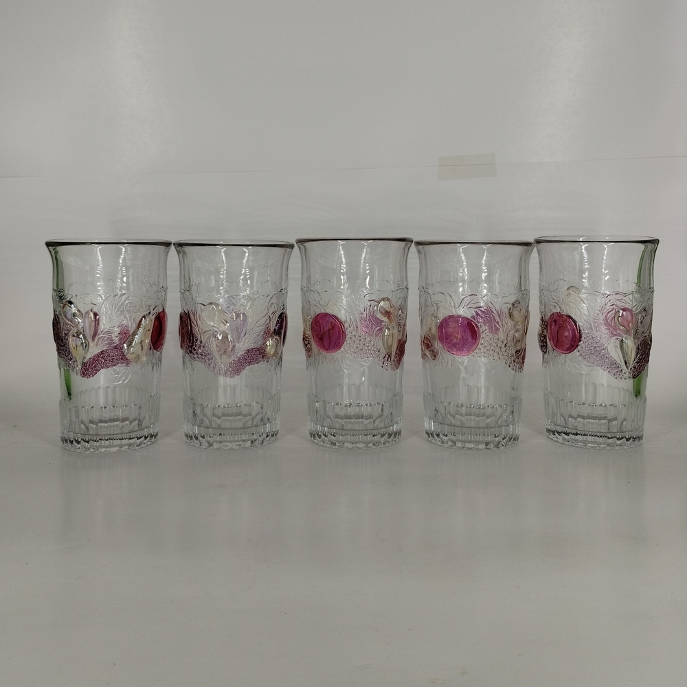 Westmoreland Della Robbia Flashed Flat Belled Flared Iced Tea Glass 5" Set Of 5